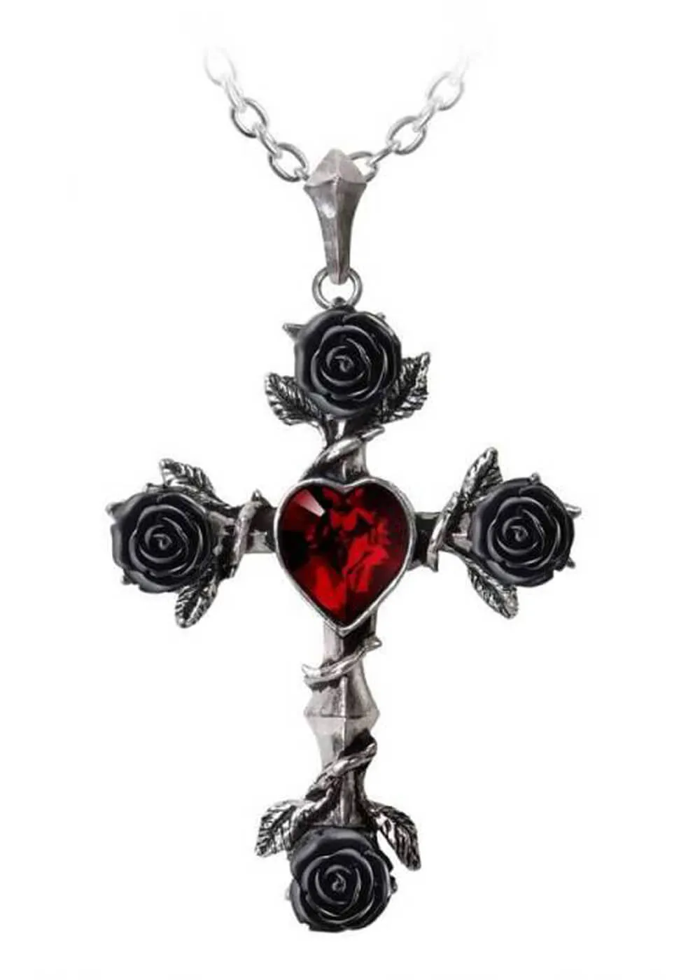 Alchemy Black Rosifix Halskette Rot