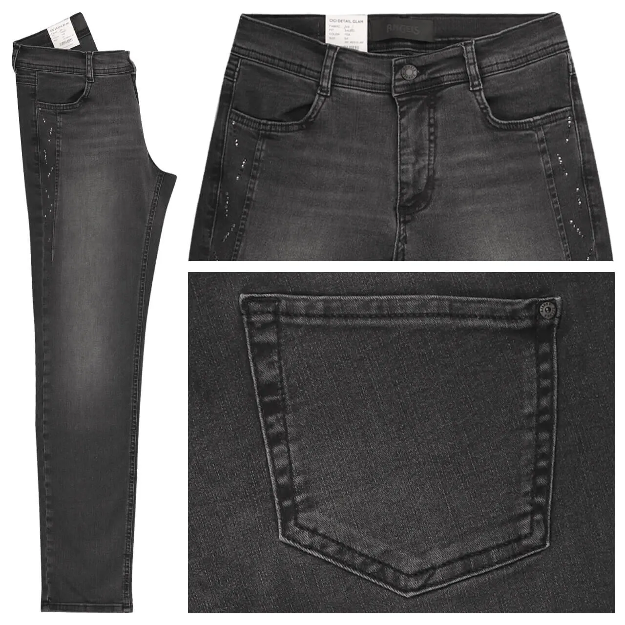 Angels Jeans Cici in Grau mit Strass kaufen | 1158