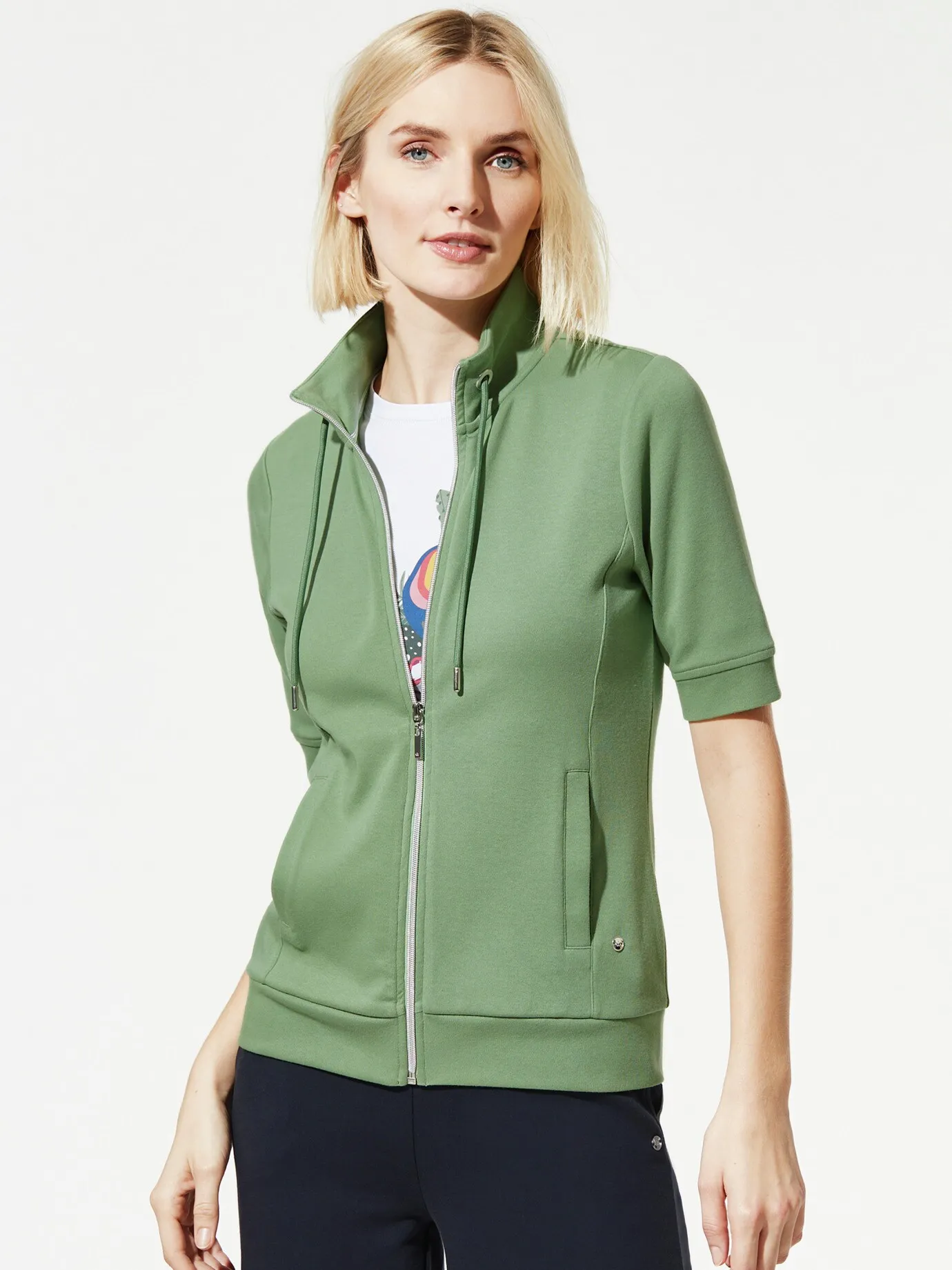 Baumwollstretch Jacke Halbarm