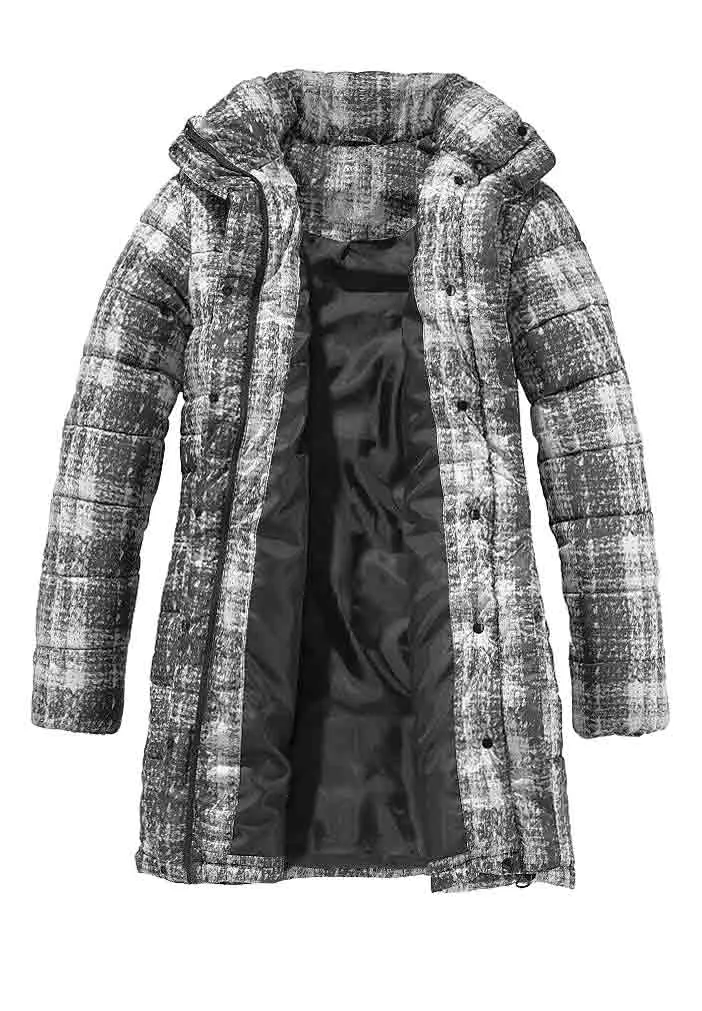 BOYSENS Damen Jacke Winter warm grau-kariert 367.031