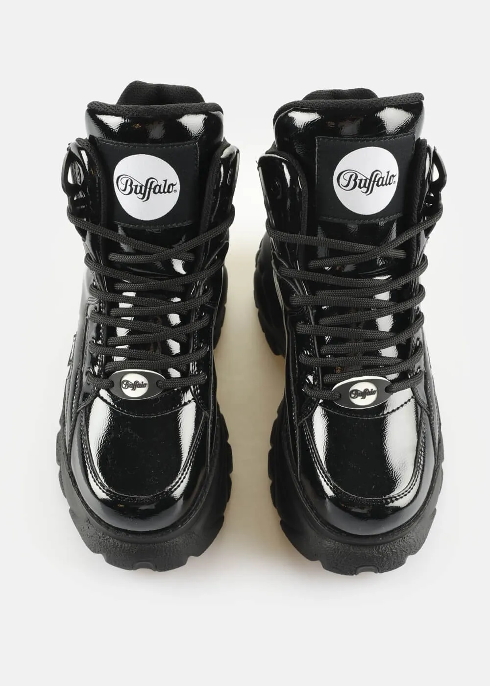 Buffalo London 1340-14 2.0 Patent Vegan Platform Sneakers in Schwarz