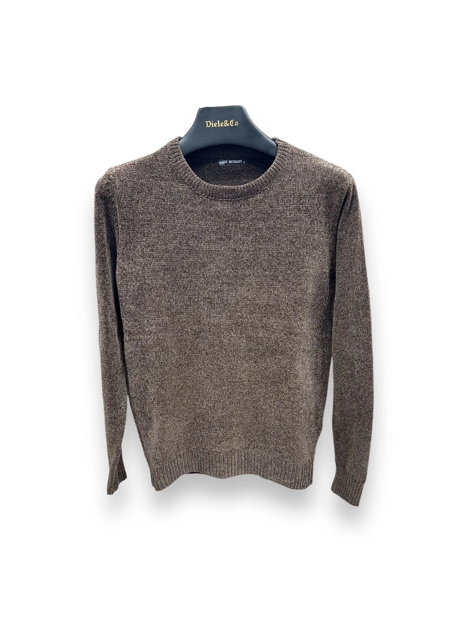 Chenille-Pullover mit Rundhalsausschnitt