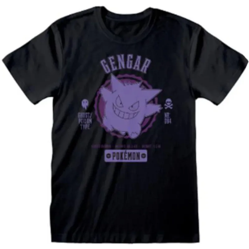 Collegiate Gengar T-Shirt – Pokémon Schwarzes Unisex Shirt