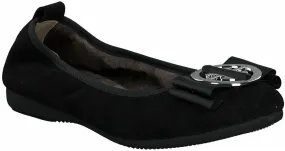 Damen-Ballerinas aus Leder 193002902342 (Schwarz)