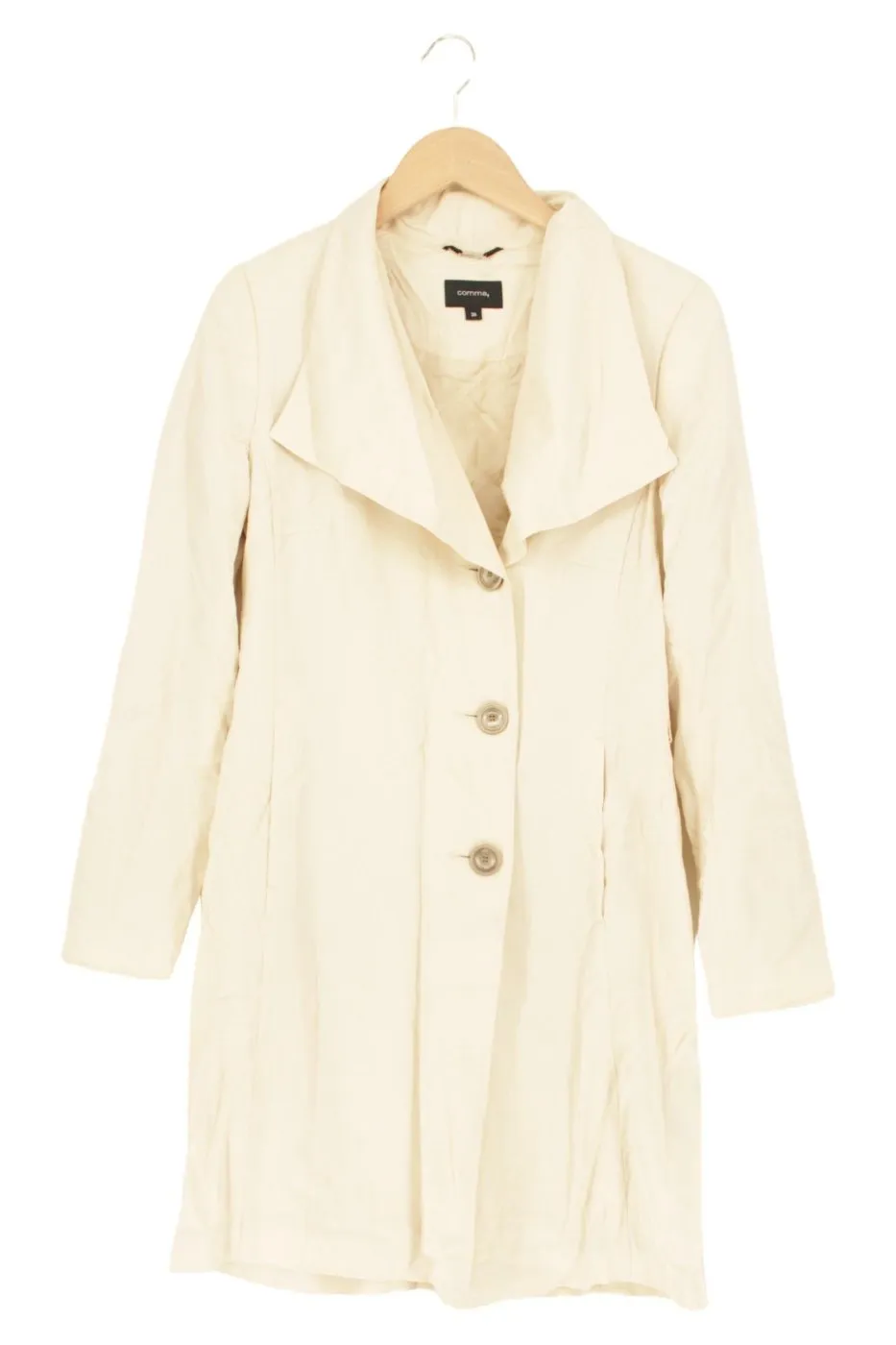 Damen Mantel Größe 36 Beige Klassisch Elegant
