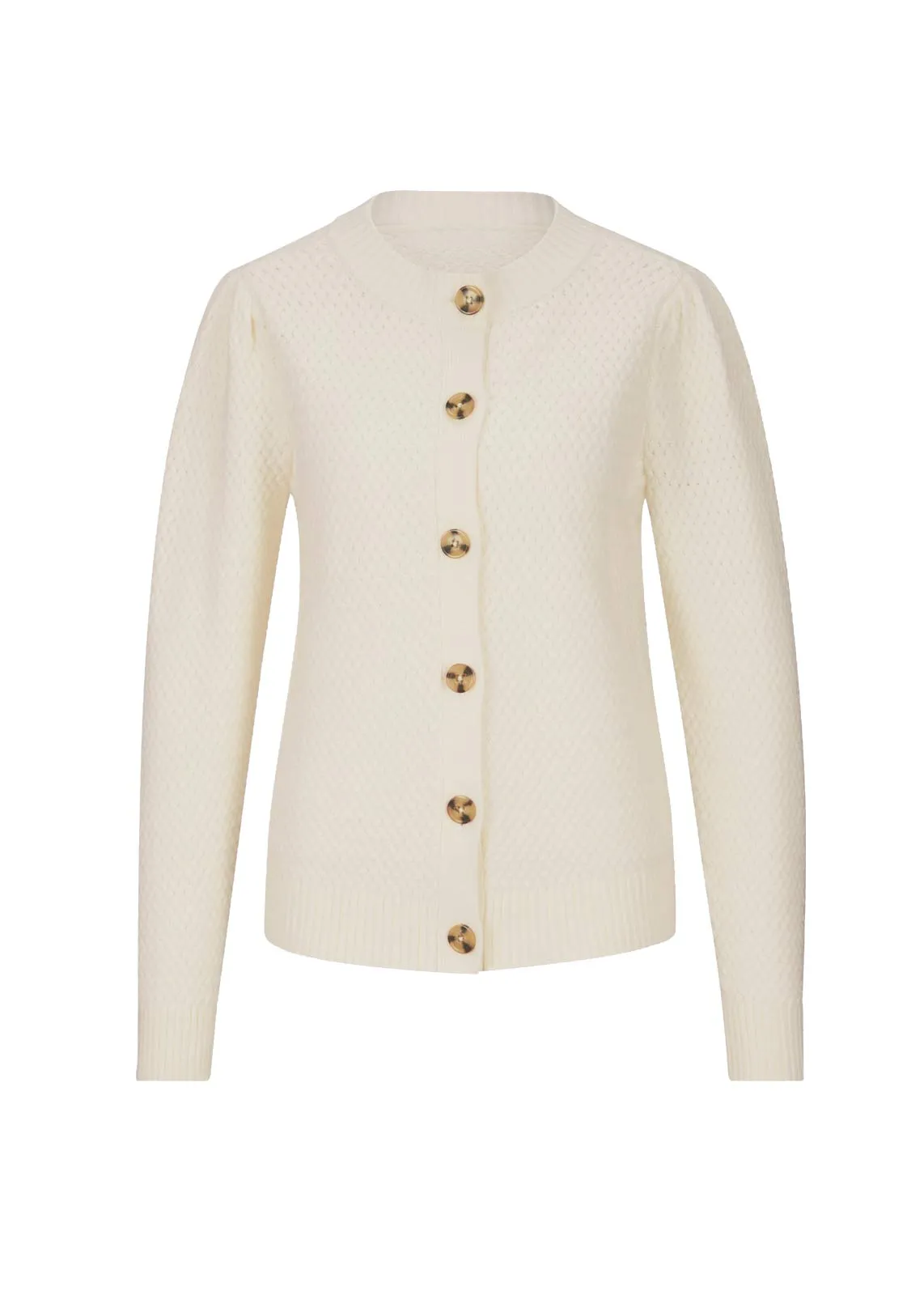 Damen Strickstruktur-Jacke, champagner