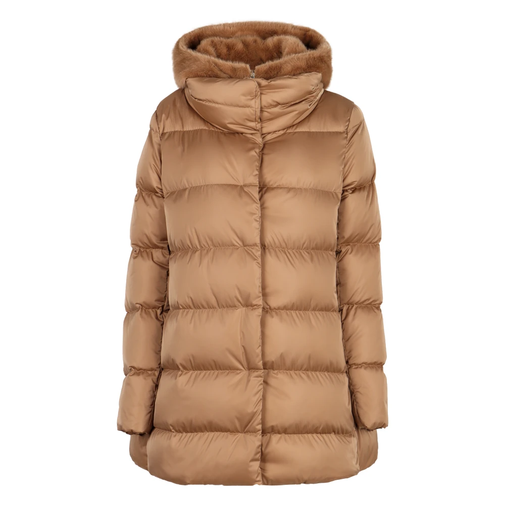 Daunenjacke mit Kunstfellkapuze