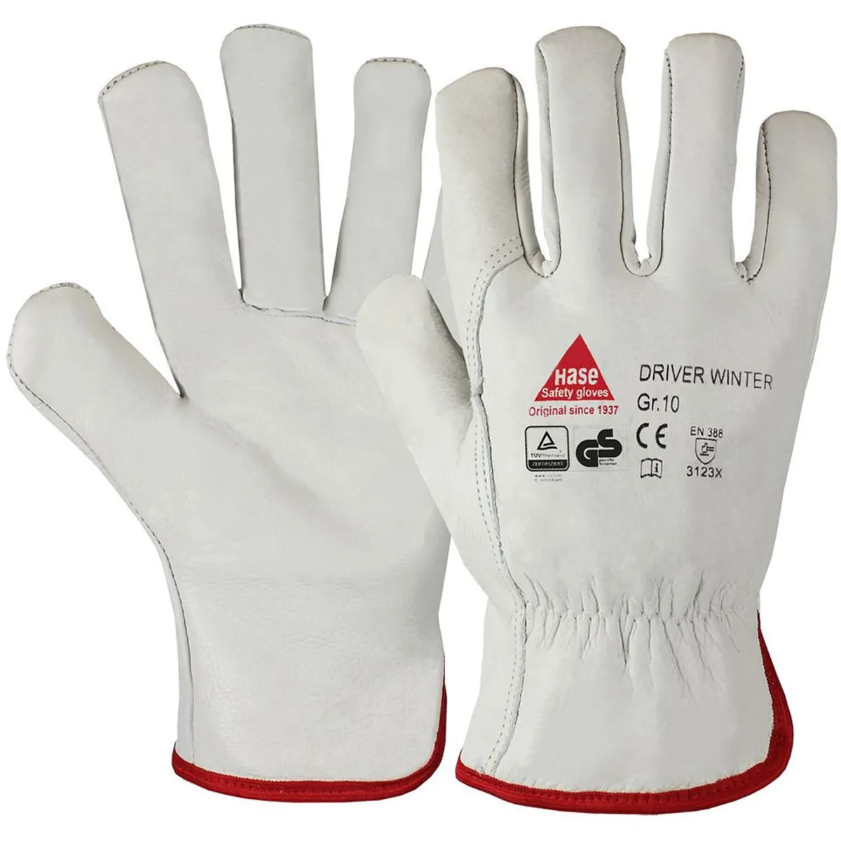 DRIVER-WINTER, 5-Fg.-Sicherheits-Handschuhe aus Vollleder - HASE - 850520