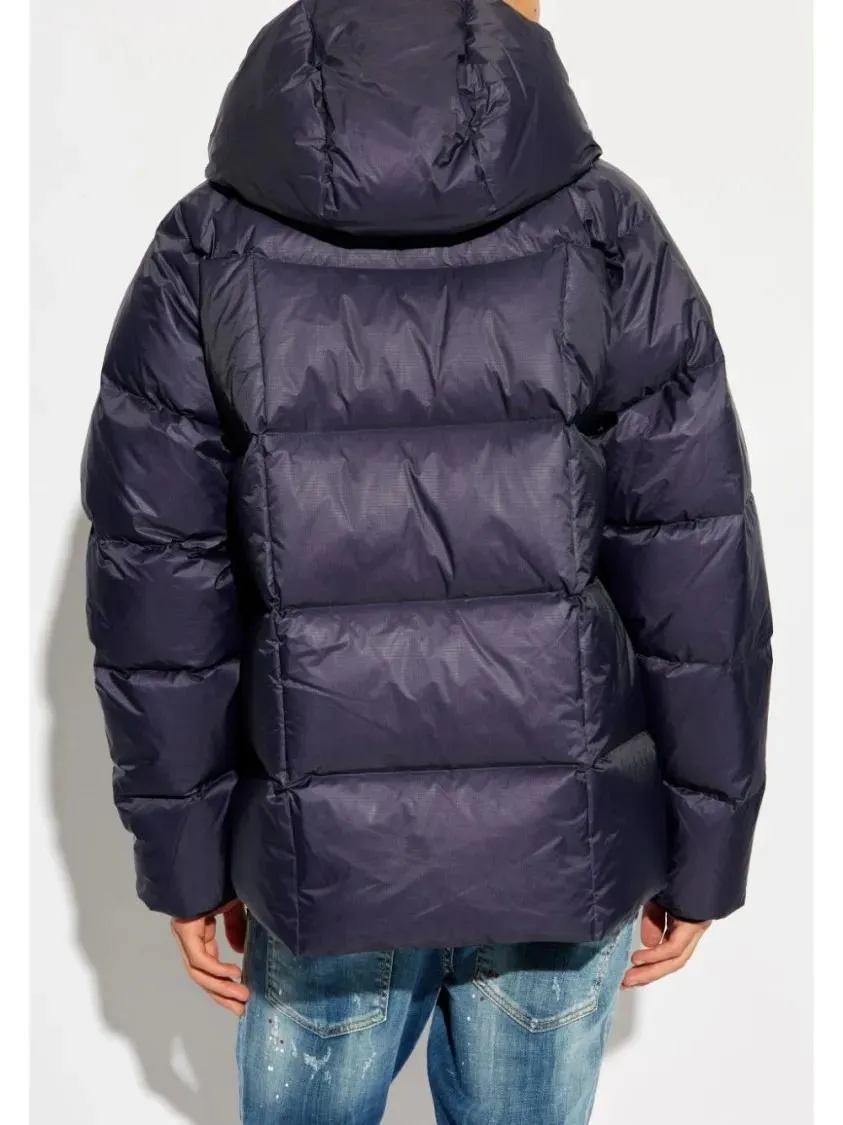   Dsquared2  Navy Blue Stretch-Cotton Padded Jacket Blue  Daunenjacken 