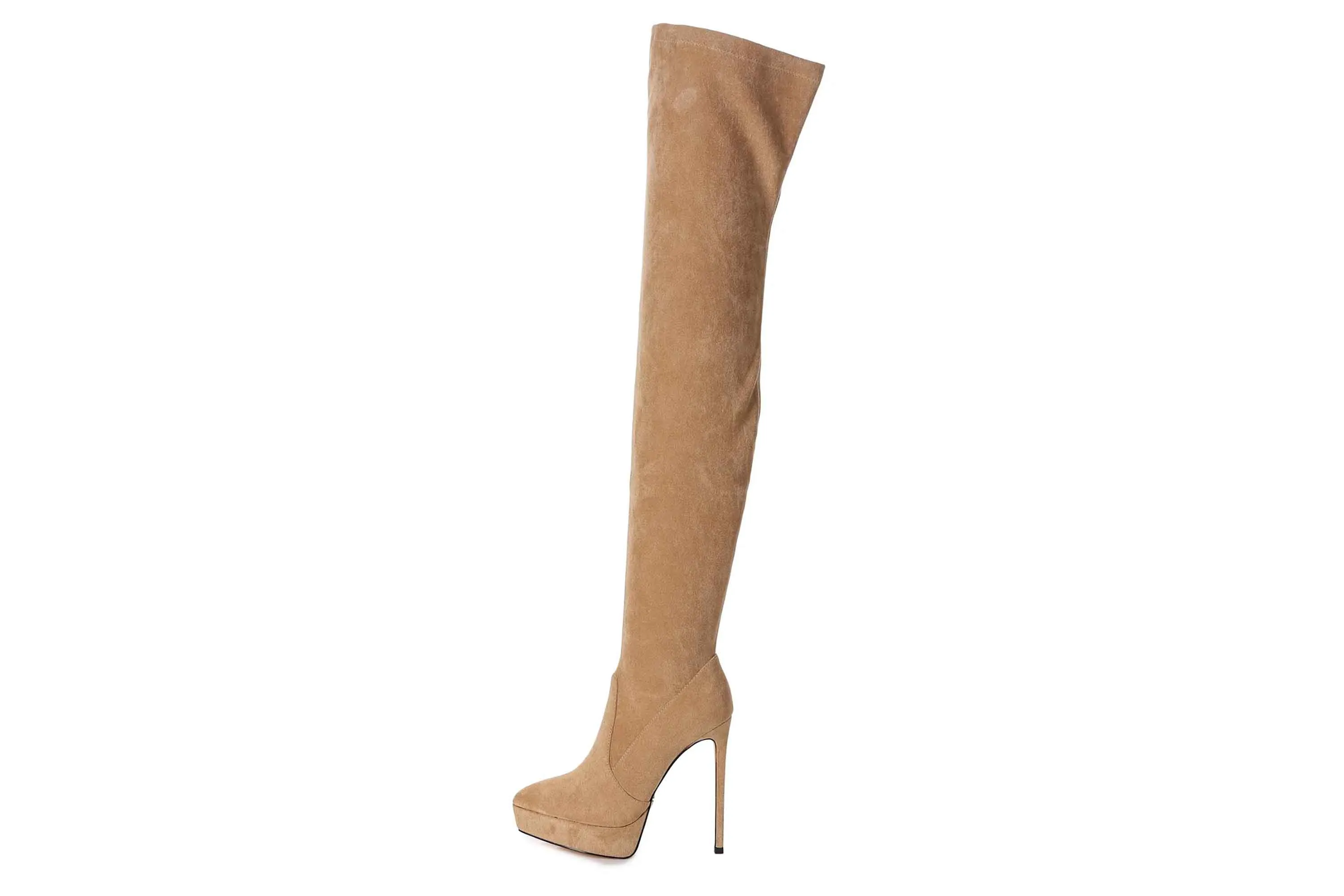 Giaro Stiefel in Übergrößen Beige [D2C] SPIRE SAND VELOUR große Damenschuhe