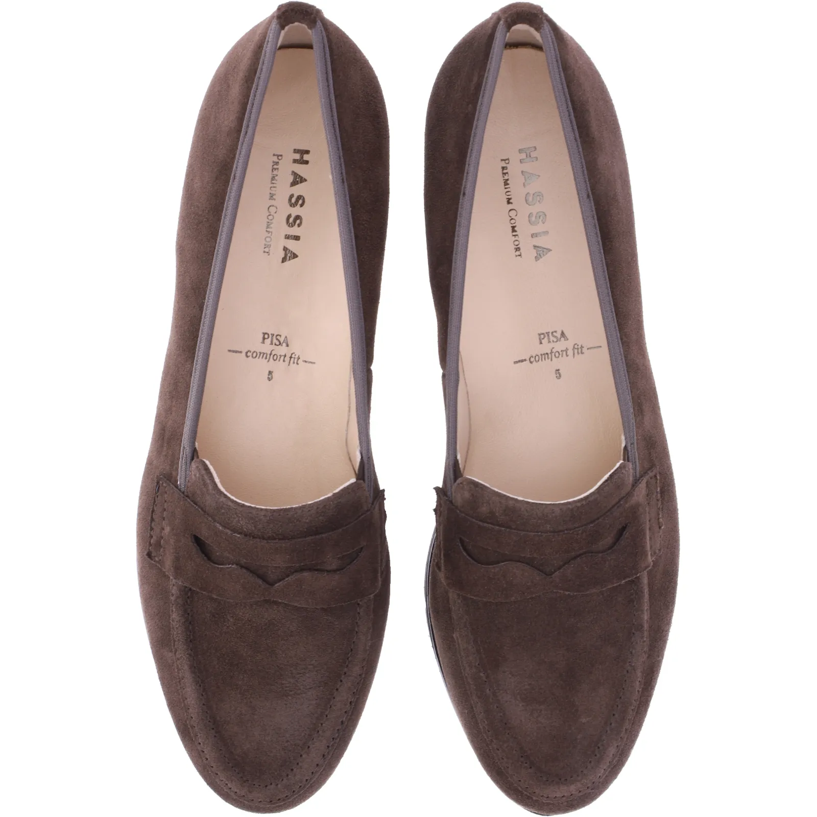 Hassia / Pisa / Darkbraun Soft-Veloursleder / Wechselfußbett / Art: 4-301545-8600 / Damen Slipper