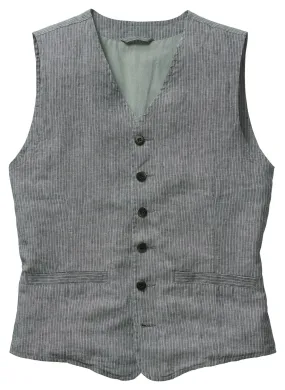 Herren-Hauler-Vest gestreift, Grau-Weiß