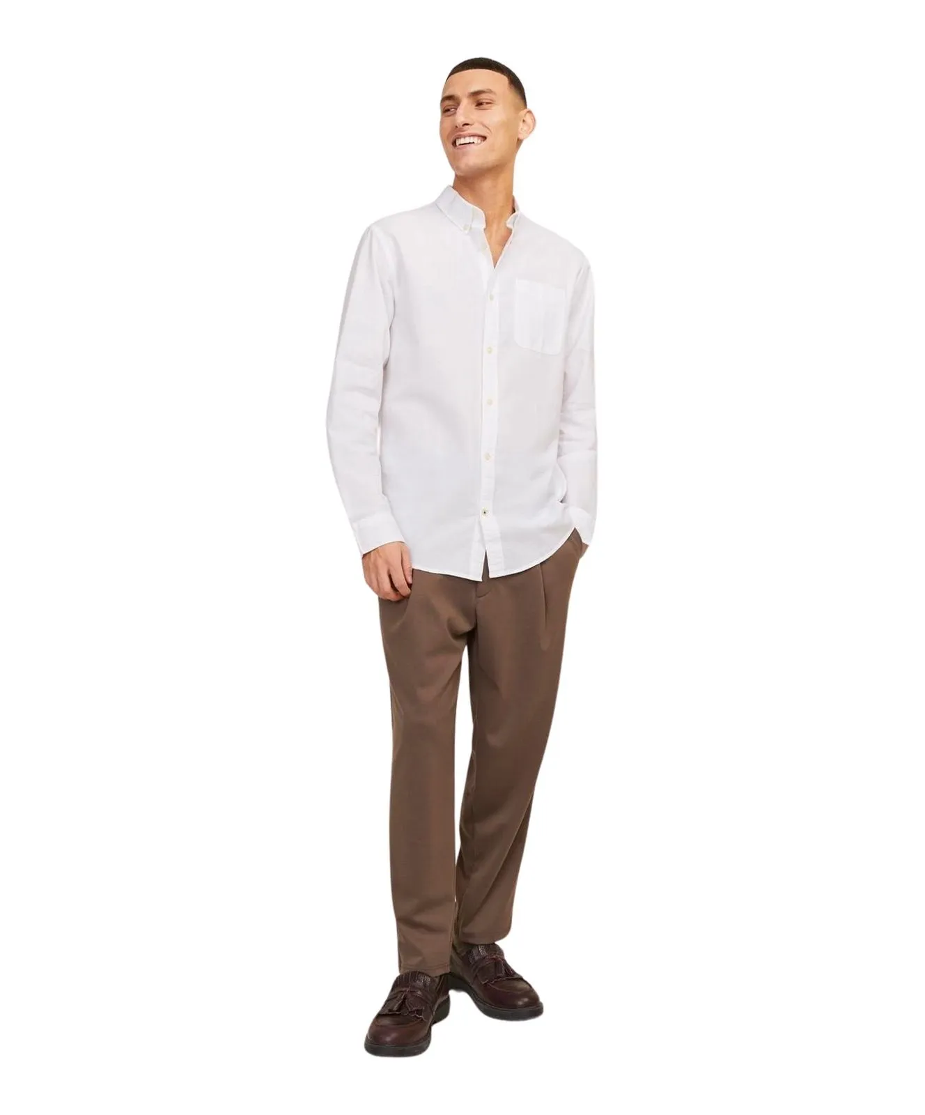 Jack & Jones Hemd Oxford mit Slim Fit in Weiß