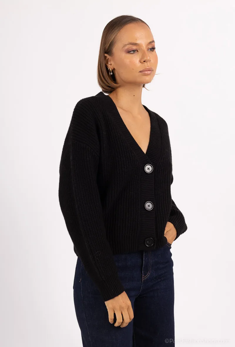 Langarm-Cardigan mit Knopf