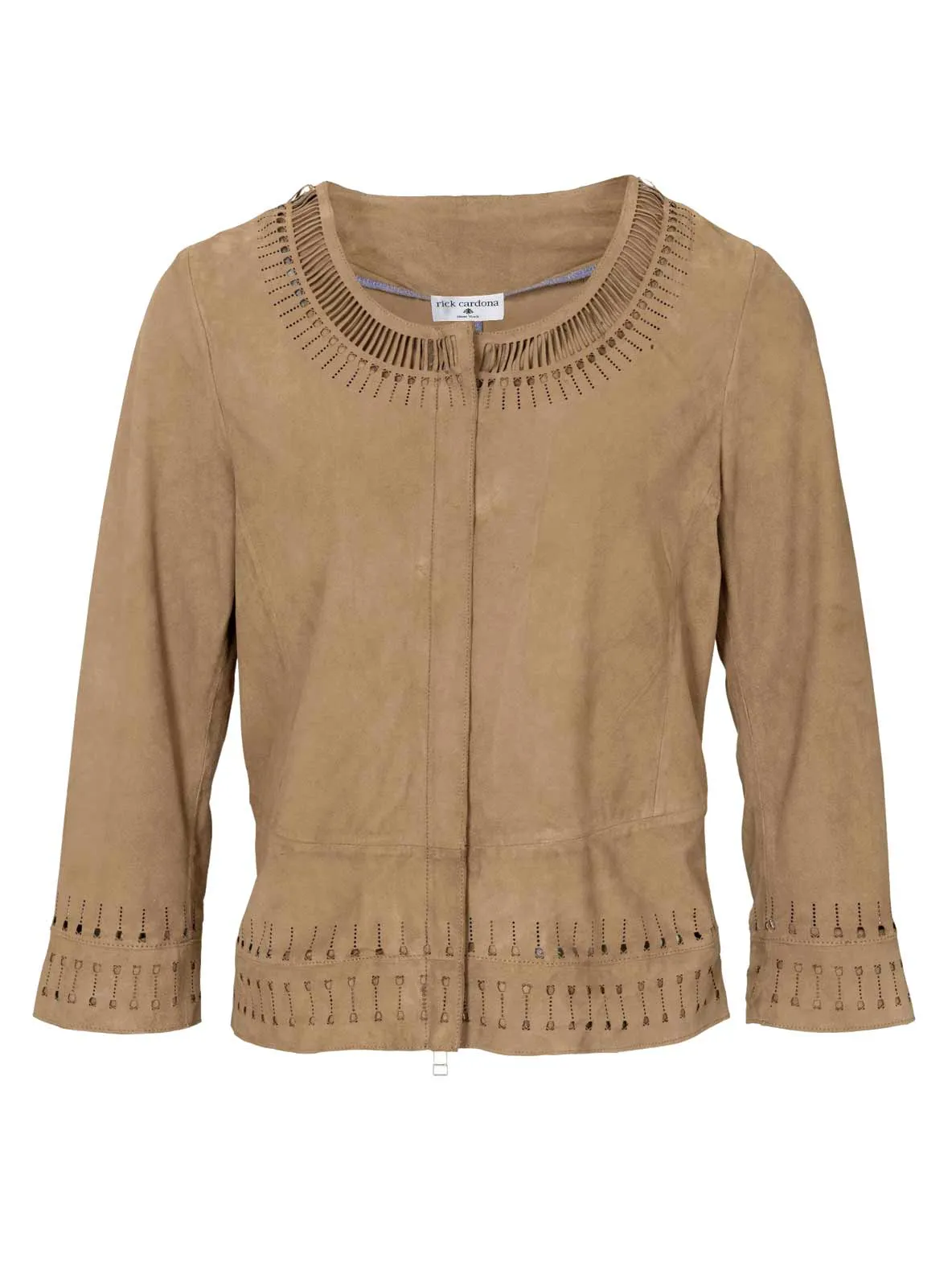 Lederjacke Damen echt Leder Cognac Jacke Velour Jacke Damen kurze Jacke