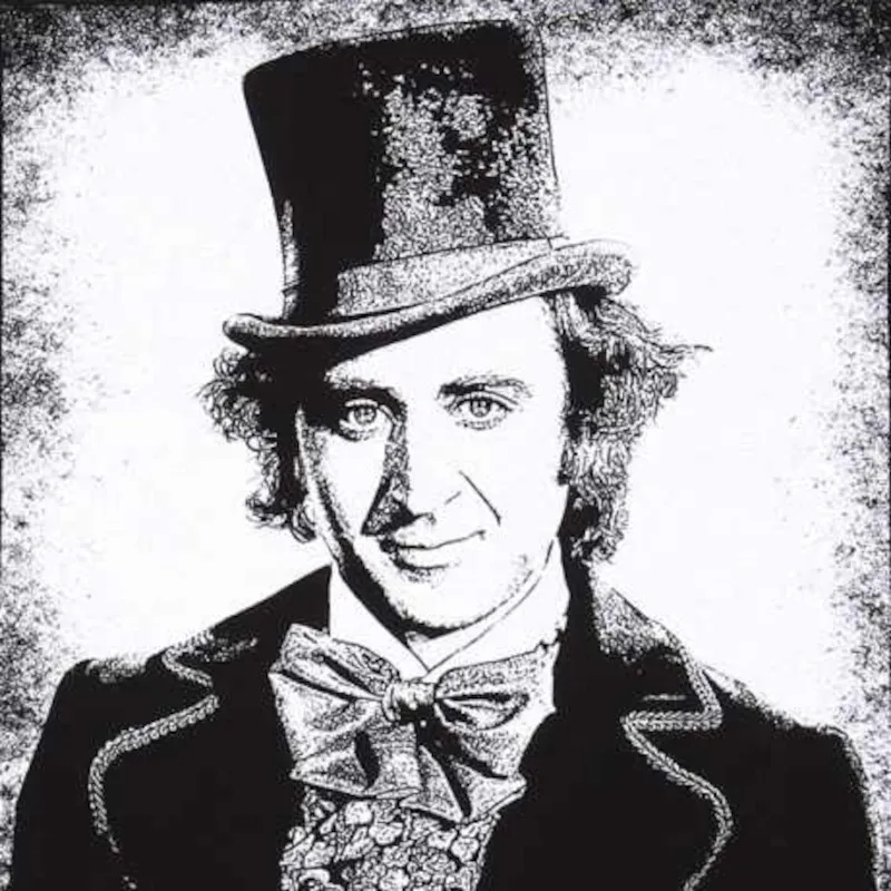 Offizielles Willy Wonka Porträt Schwarzes Unisex T-Shirt