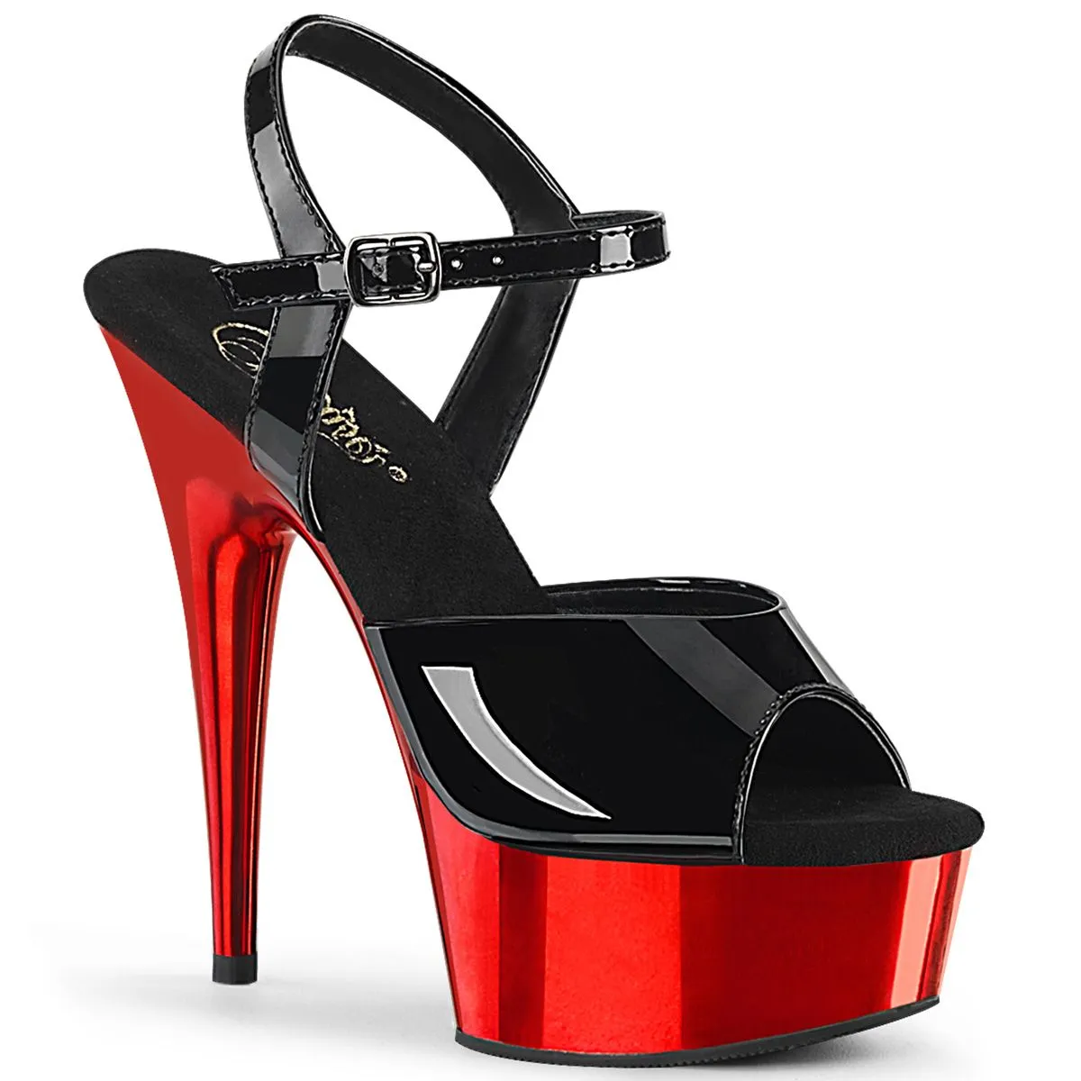 Sandalette schwarz-rot DELIGHT-609