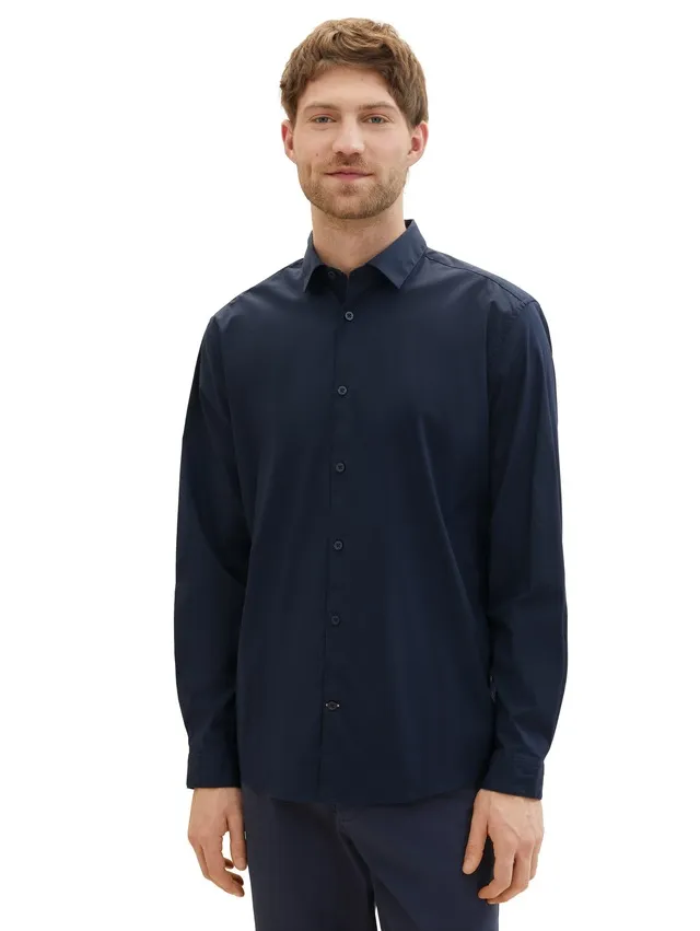 TOM TAILOR Langarmhemd »Poplin«, mit Manschetten