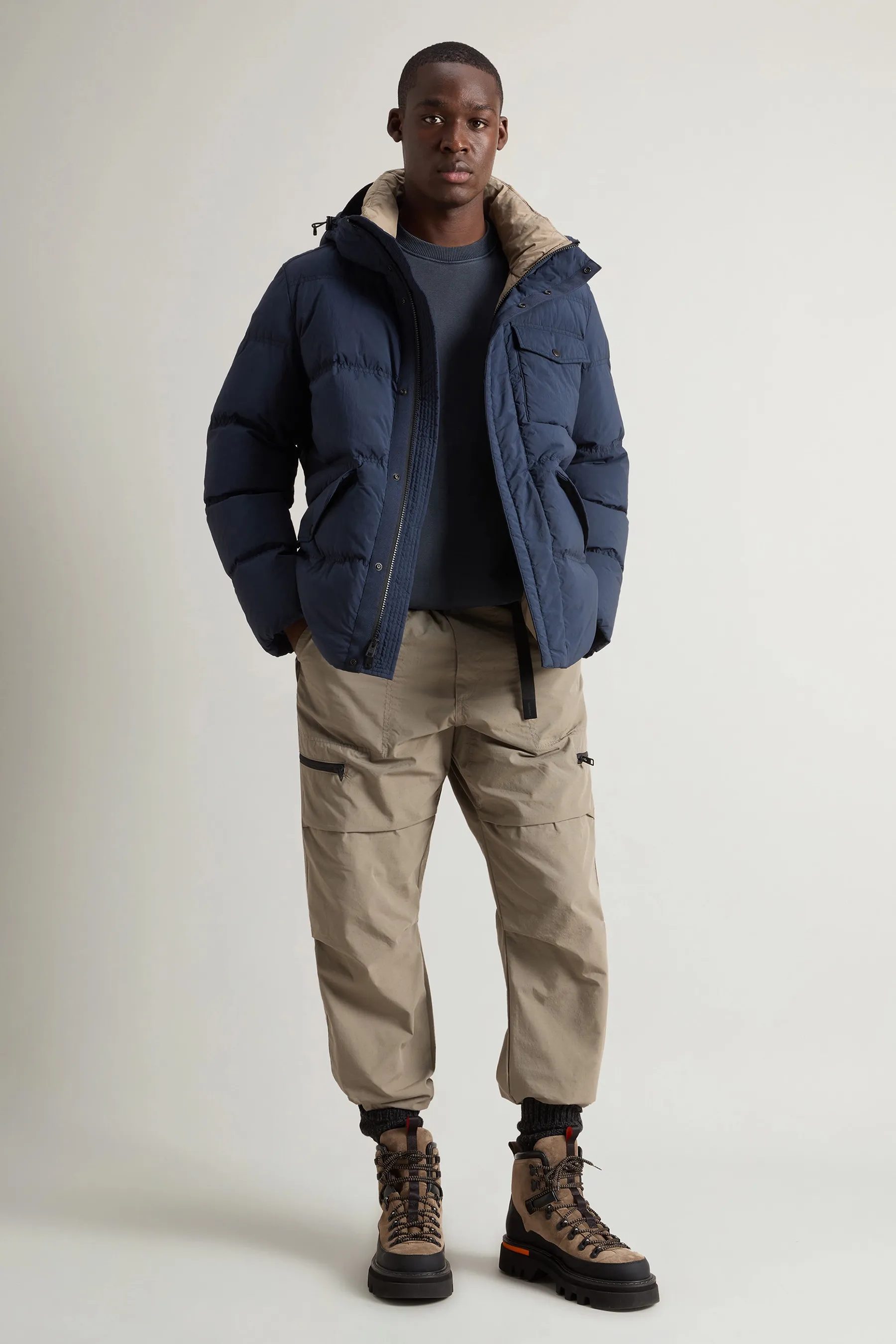 WOOLRICH Garment Dyed Nylon Puffer Jacket  